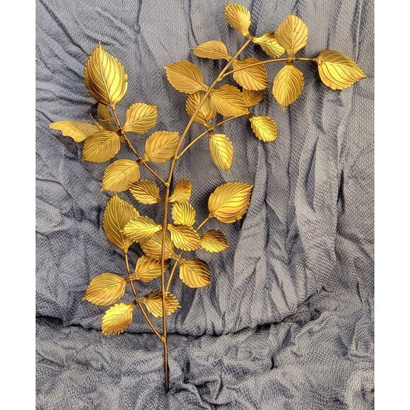 Vintage Mid-Century Modern Metal Leaf Wall Art, Set 2 - Picture 7 of 12